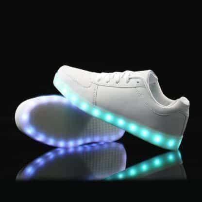 LED Shoes Mens White Low Top Remote - Image 6