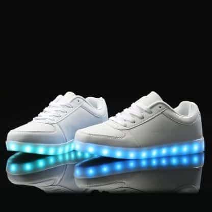 LED Shoes Mens White Low Top Remote - Image 4