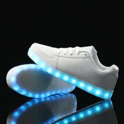 LED Shoes Mens White Low Top Remote - Image 3