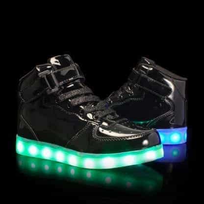 Led Shoes Men Black High Top Platinum Remote - Image 5