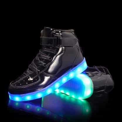 Led Shoes Men Black High Top Platinum Remote - Image 4