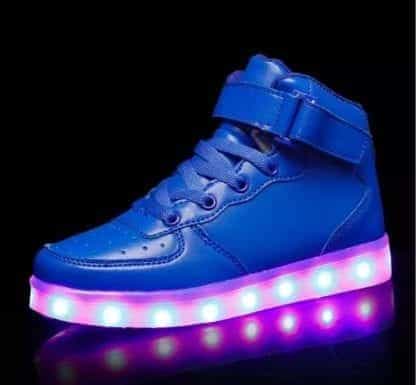 LED Shoes Mens Blue High Top