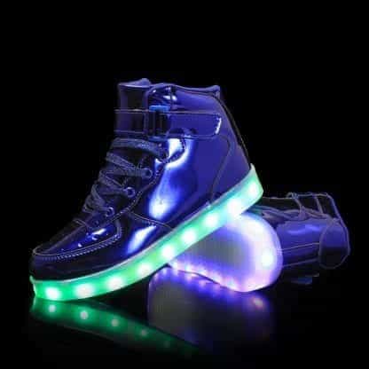 Led Shoes Men Blue High Top Platinum Remote - Image 3