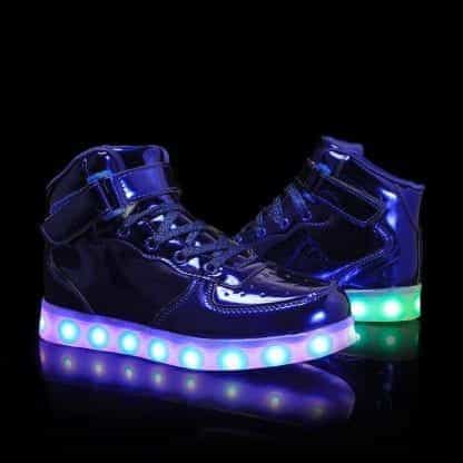 Led Shoes Men Blue High Top Platinum Remote - Image 2