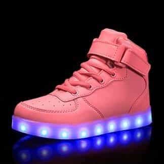 LED Shoes Womens Pink High Top