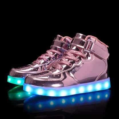 Led Shoes Women Pink High Top Platinum Remote - Image 3