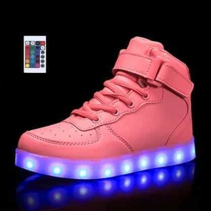 LED Shoes Kids High Top Pink Remote