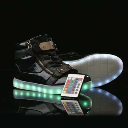 Led Shoes Black Men Buckle
