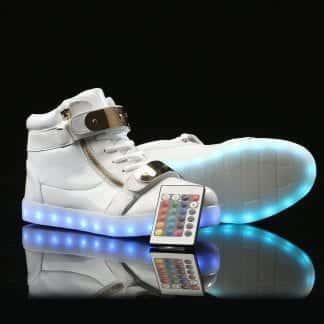 Led Shoes White Men Buckle