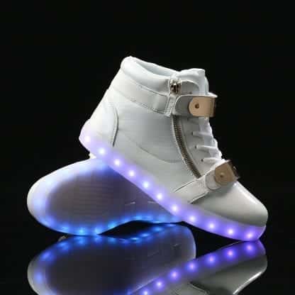 Led Shoes White Kids Buckle - Image 2