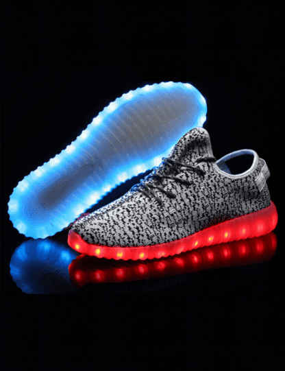 LED Light Up Trainers Women Gray - Image 2