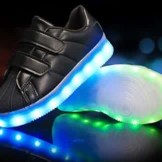 LED Shoes Kids Black Straps