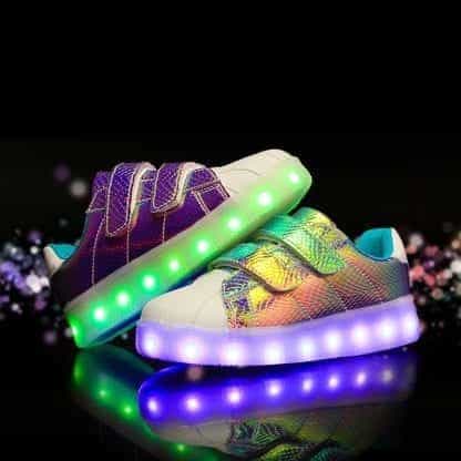 LED Shoes Kids Rainbow Straps - Image 2