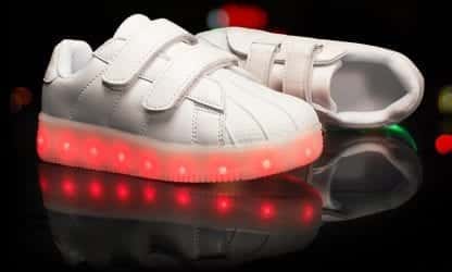 LED Shoes Kids White Straps - Image 2