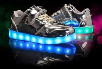 Led Shoes Kids Silver Platinum Strap - Image 4