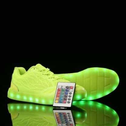 LED Light Up Trainers Women Neon Green