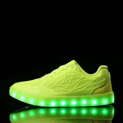 LED Light Up Trainers Women Neon Green - Image 2