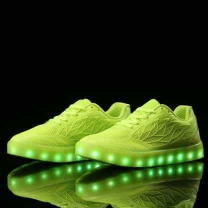 LED Light Up Trainers Women Neon Green - Image 3