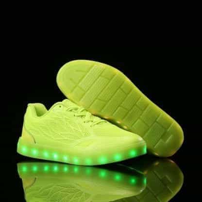 LED Light Up Trainers Women Neon Green - Image 6
