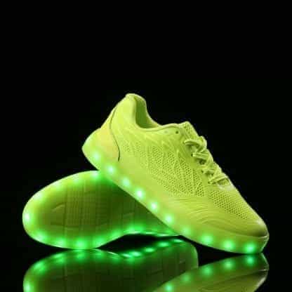 LED Light Up Trainers Women Neon Green - Image 5