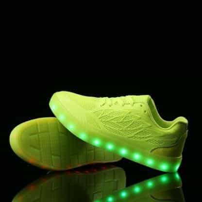 LED Light Up Trainers Women Neon Green - Image 4