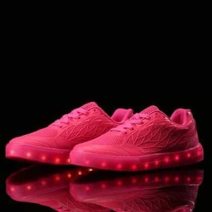 LED Light Up Trainers Women Neon Pink - Image 5