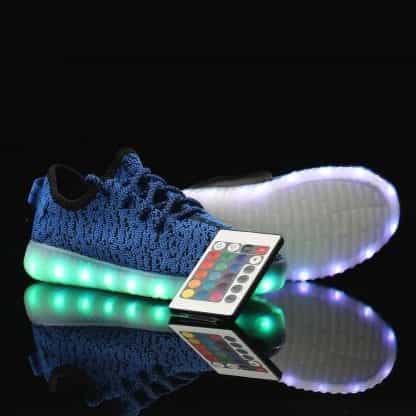 LED Light Up Trainers Women Blue Remote