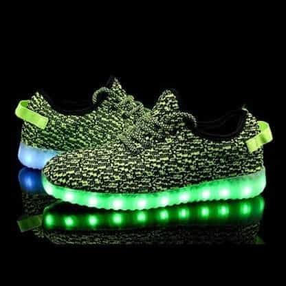 LED Light Up Trainers Men Green Remote - Image 2