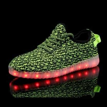 LED Light Up Trainers Men Green