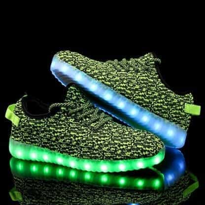 LED Light Up Trainers Men Green Remote - Image 3