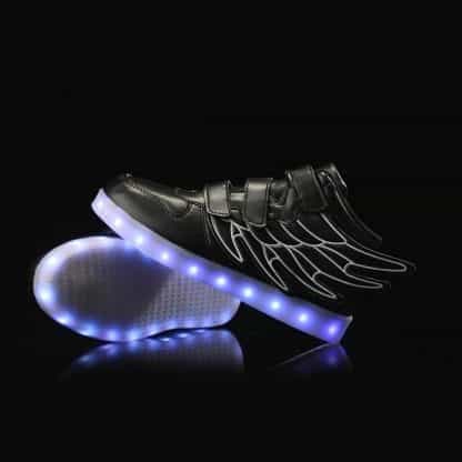 Bright Wings LED Shoes Kids Black - Image 4