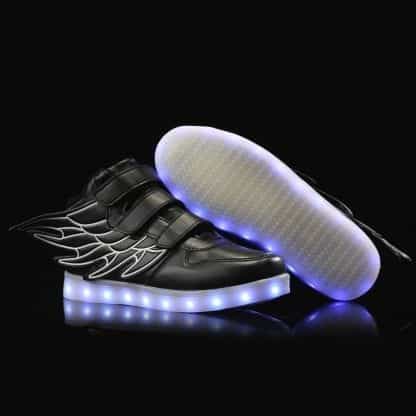 Bright Wings LED Shoes Kids Black - Image 2