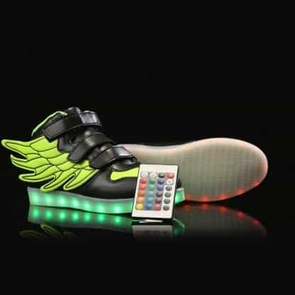 Bright Wings LED Shoes Kids Green Remote