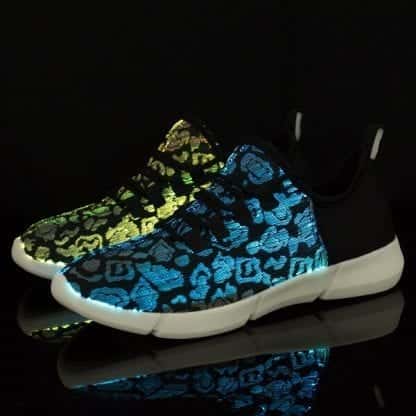 LED Shoes Women Black Fiber Optics - Image 2