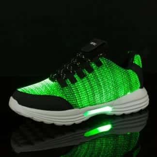 LED Shoes Mens Black Fiber runners
