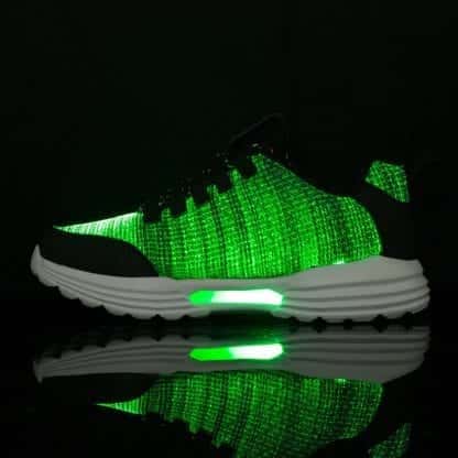 LED Shoes Mens Black Fiber runners - Image 4