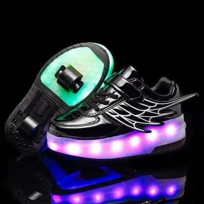 Bright Wings Black Kids Rollers - Image 3
