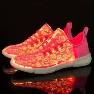 LED Shoes Mens Pink Fiber Optics