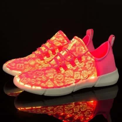 LED Shoes Kids Pink Fiber Optics