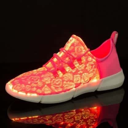 LED Shoes Women Pink Fiber Optics - Image 3