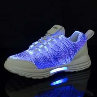 LED Shoes Mens White Fiber runners
