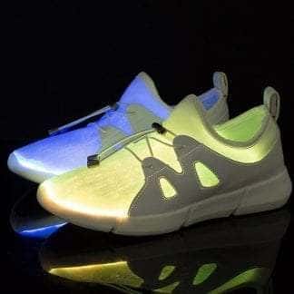 Led Shoes White Mens Fiber Trainers