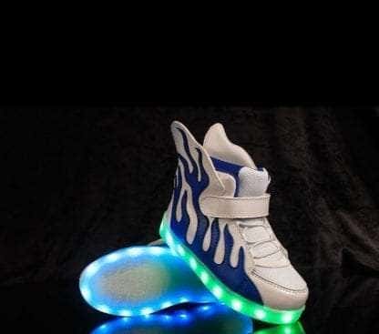 Led Shoes Kids White Flames - Image 2