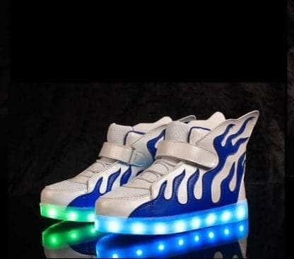Led Shoes Kids White Flames - Image 4
