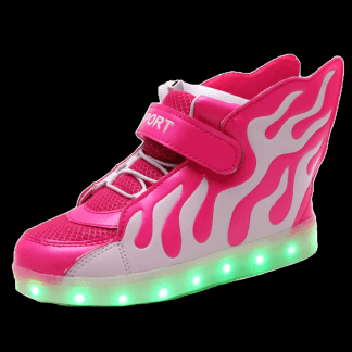 Led Shoes Kids Pink Flames