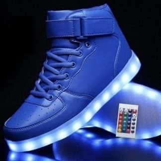 LED Shoes Womens Blue High Top Remote
