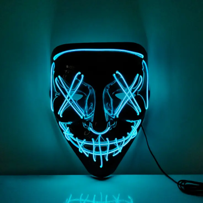 led halloween mask blue