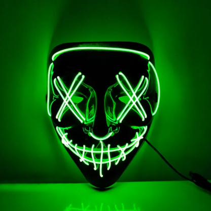 led halloween mask green