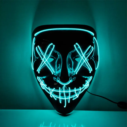 led halloween mask ice blue
