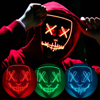 led halloween mask light up